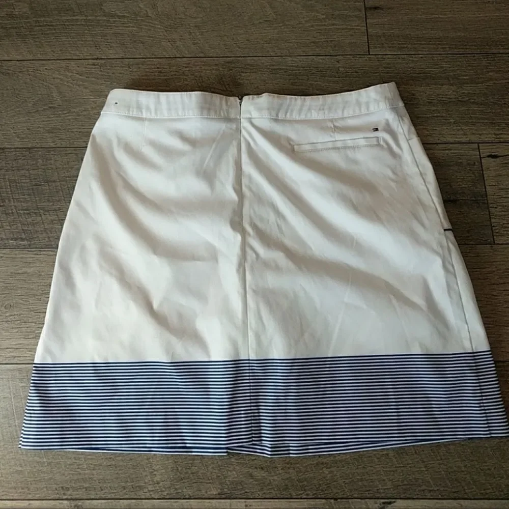NWT Tommy Hilfiger Golf Collection Skort White Navy Pleated 10